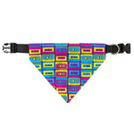Colorful Cassette Tape Print Over The Collar Dog Bandana
