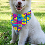 Colorful Cassette Tape Print Over The Collar Dog Bandana