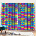 Colorful Cassette Tape Print Pencil Pleat Curtains