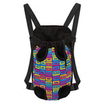 Colorful Cassette Tape Print Pet Carrier Backpack