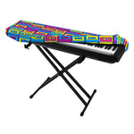 Colorful Cassette Tape Print Piano Keyboard Cover