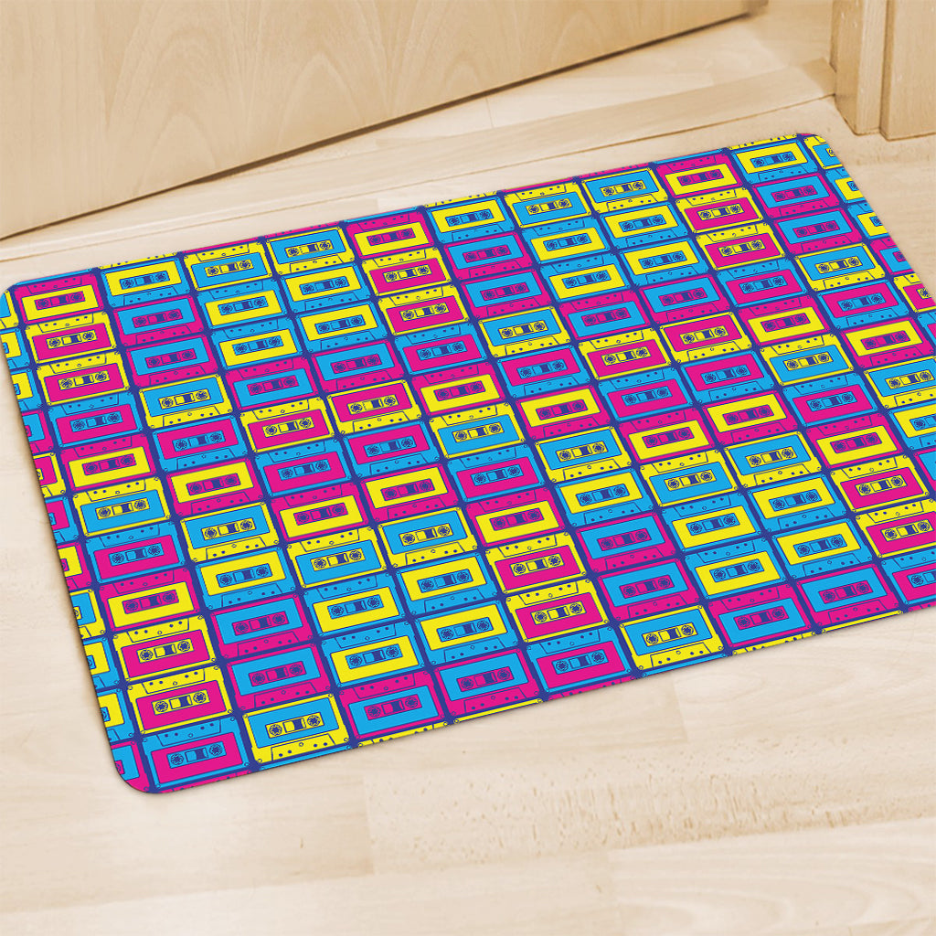 Colorful Cassette Tape Print Polyester Doormat