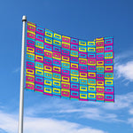 Colorful Cassette Tape Print Polyester Flag
