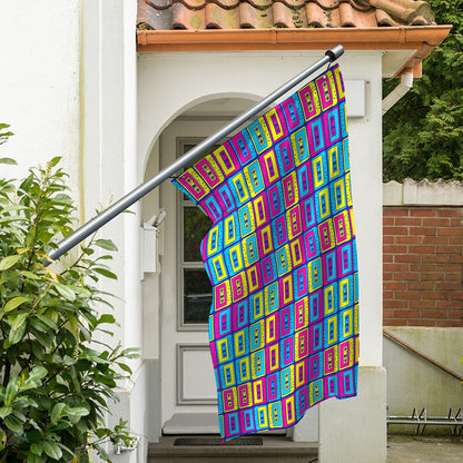 Colorful Cassette Tape Print Polyester Flag