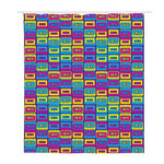 Colorful Cassette Tape Print Polyester Shower Curtain