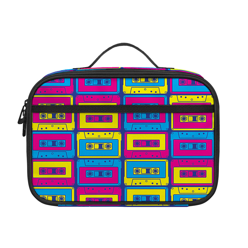 Colorful Cassette Tape Print Portable Lunch Bag