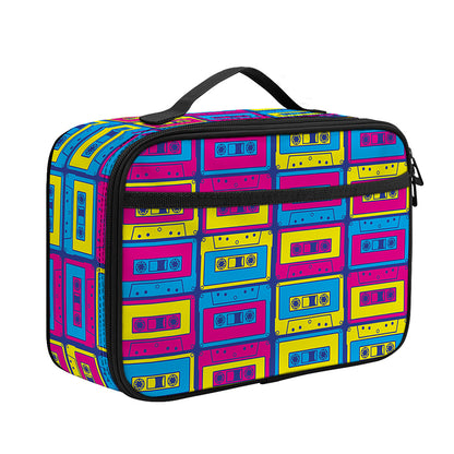 Colorful Cassette Tape Print Portable Lunch Bag