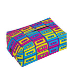 Colorful Cassette Tape Print Rectangle Tissue Box Cover