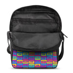 Colorful Cassette Tape Print Rectangular Crossbody Bag