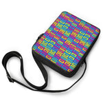 Colorful Cassette Tape Print Rectangular Crossbody Bag