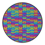 Colorful Cassette Tape Print Round Floor Mat