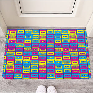 Colorful Cassette Tape Print Rubber Doormat