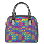 Colorful Cassette Tape Print Shoulder Handbag