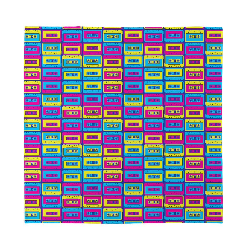 Colorful Cassette Tape Print Silk Bandana