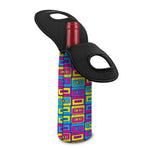 Colorful Cassette Tape Print Single Neoprene Wine Tote
