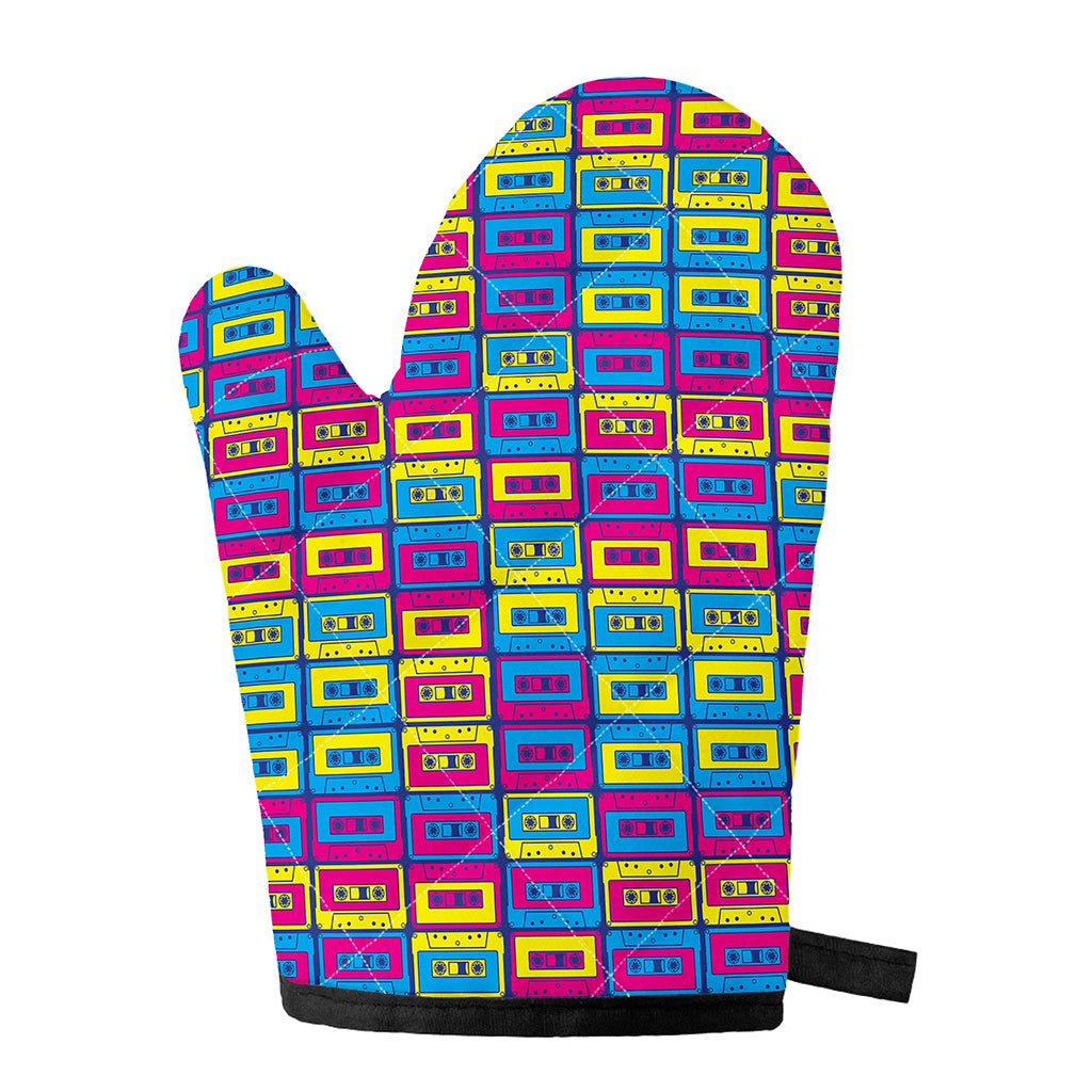 Colorful Cassette Tape Print Single Oven Mitt