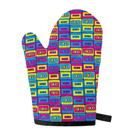 Colorful Cassette Tape Print Single Oven Mitt