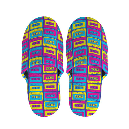 Colorful Cassette Tape Print Slippers