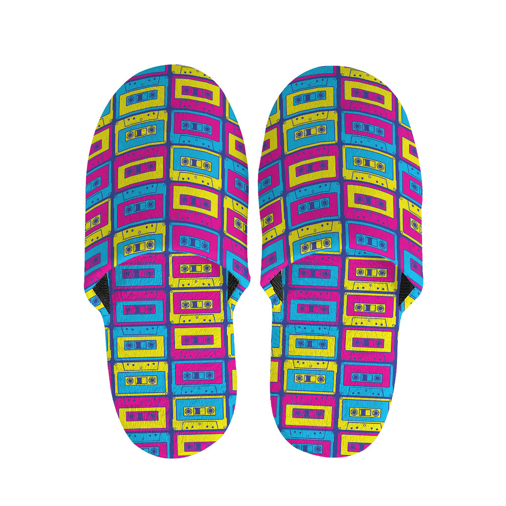 Colorful Cassette Tape Print Slippers