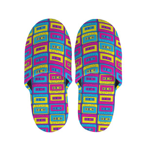 Colorful Cassette Tape Print Slippers