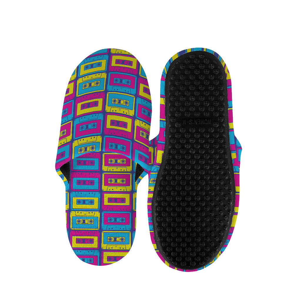 Colorful Cassette Tape Print Slippers