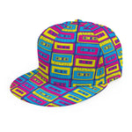 Colorful Cassette Tape Print Snapback Cap