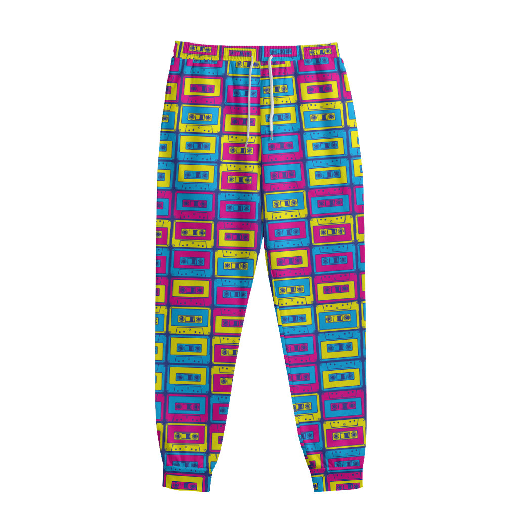 Colorful Cassette Tape Print Sweatpants