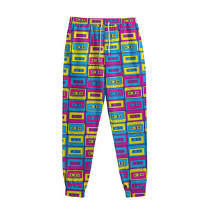 Colorful Cassette Tape Print Sweatpants