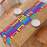 Colorful Cassette Tape Print Table Runner