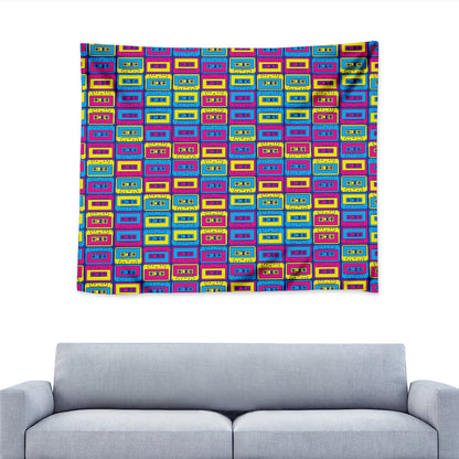 Colorful Cassette Tape Print Tapestry