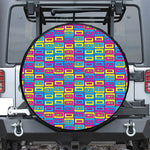 Colorful Cassette Tape Print Tire Cover