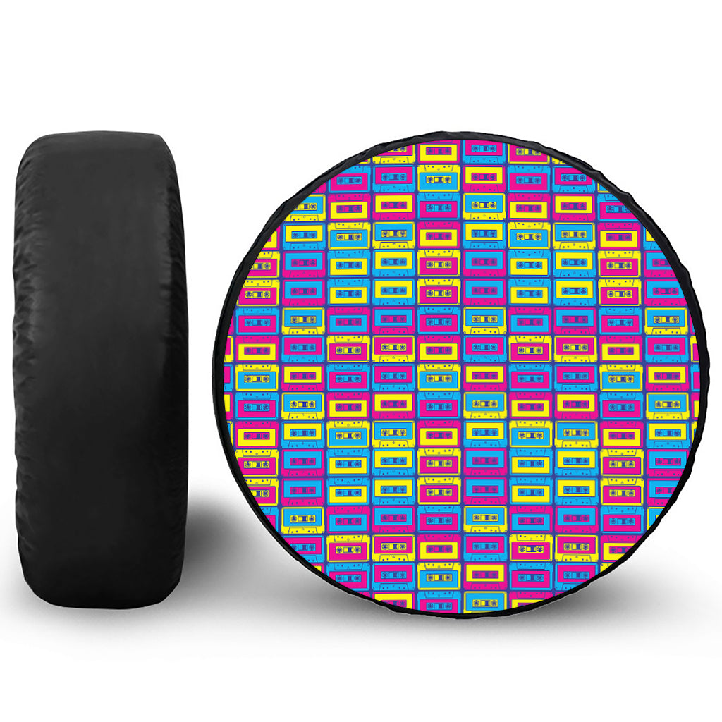 Colorful Cassette Tape Print Tire Cover
