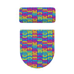Colorful Cassette Tape Print Toilet Lid And Tank Cover Set