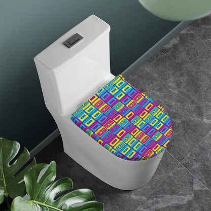 Colorful Cassette Tape Print Toilet Lid Cover
