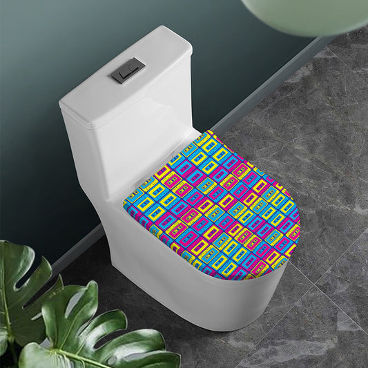 Colorful Cassette Tape Print Toilet Lid Cover