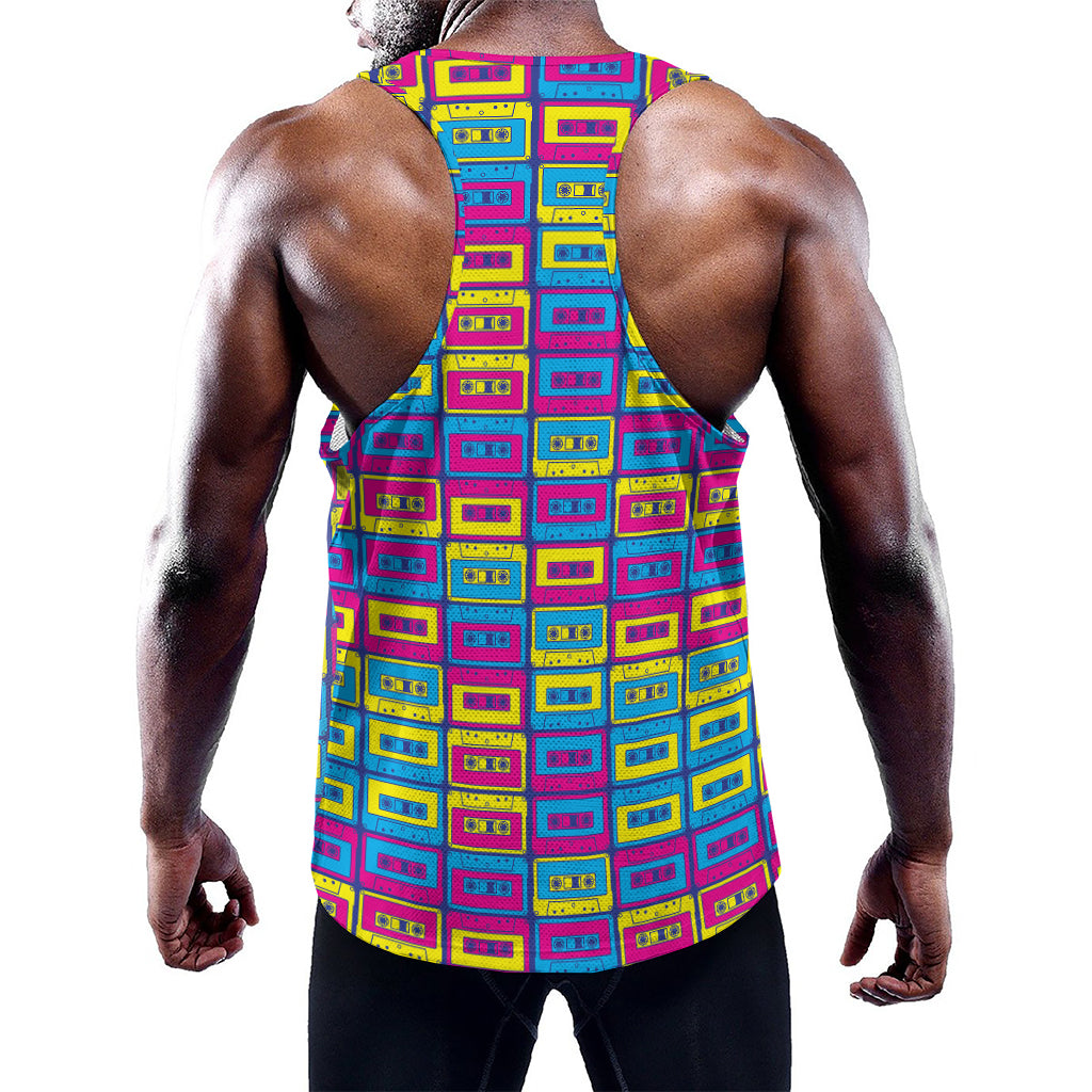 Colorful Cassette Tape Print Training Tank Top