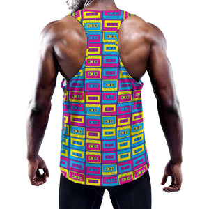 Colorful Cassette Tape Print Training Tank Top