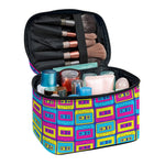 Colorful Cassette Tape Print Travel Makeup Bag