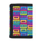 Colorful Cassette Tape Print Trifold Wallet