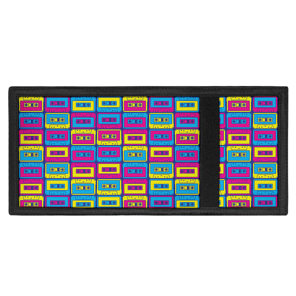 Colorful Cassette Tape Print Trifold Wallet
