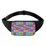 Colorful Cassette Tape Print Waist Bag