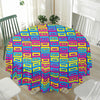 Colorful Cassette Tape Print Waterproof Round Tablecloth