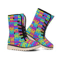 Colorful Cassette Tape Print Winter Boots