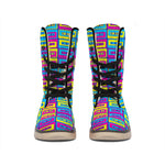 Colorful Cassette Tape Print Winter Boots