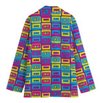 Colorful Cassette Tape Print Women's Blazer