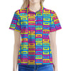 Colorful Cassette Tape Print Women's Polo Shirt