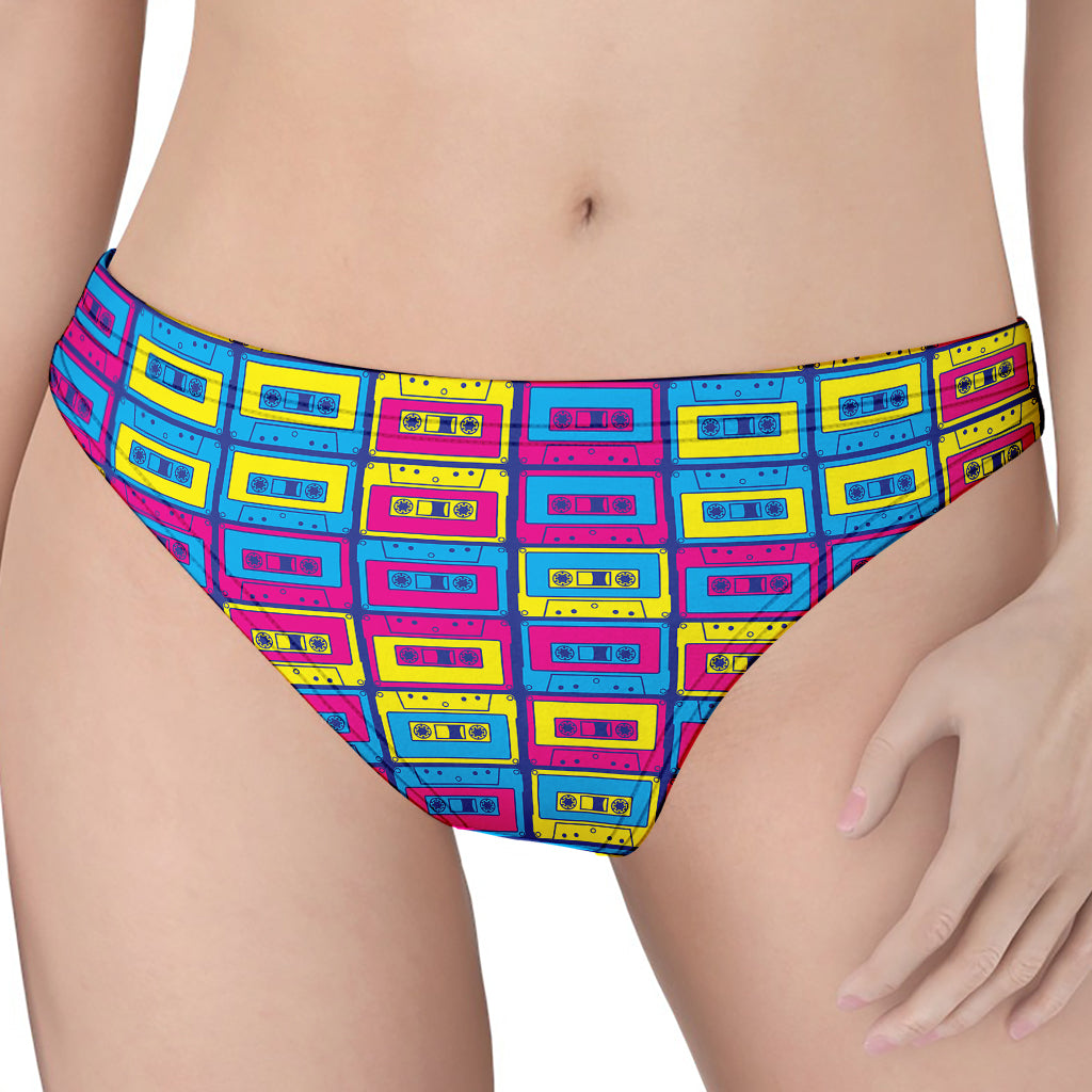 Colorful Cassette Tape Print Women's Thong