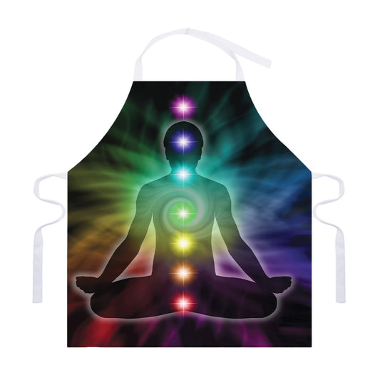 Colorful Chakras Aura Print Adjustable Apron