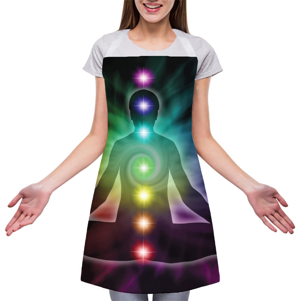 Colorful Chakras Aura Print Adjustable Apron
