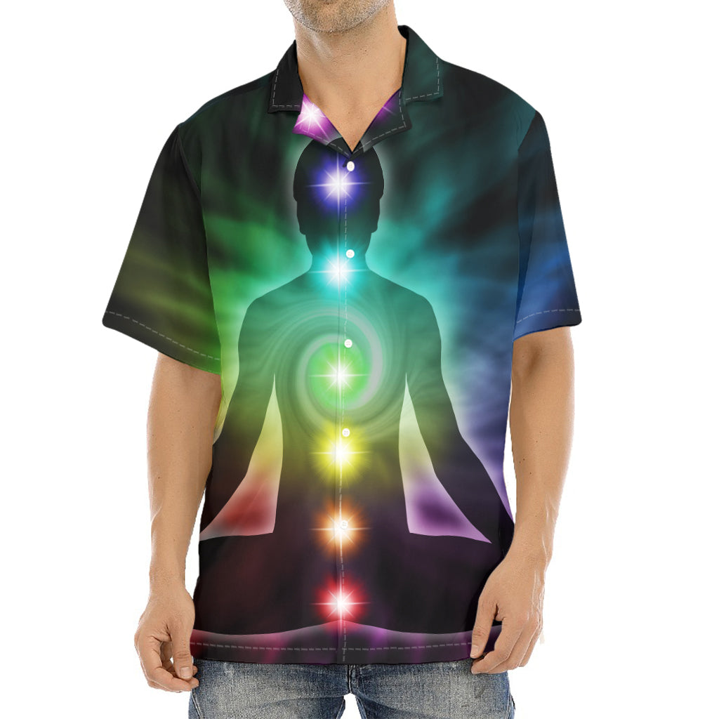 Colorful Chakras Aura Print Aloha Shirt